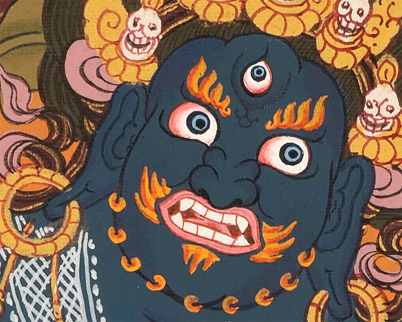 Small Size Vajrapani Thangka | Tantric Wrathful Bodhisattva Painting