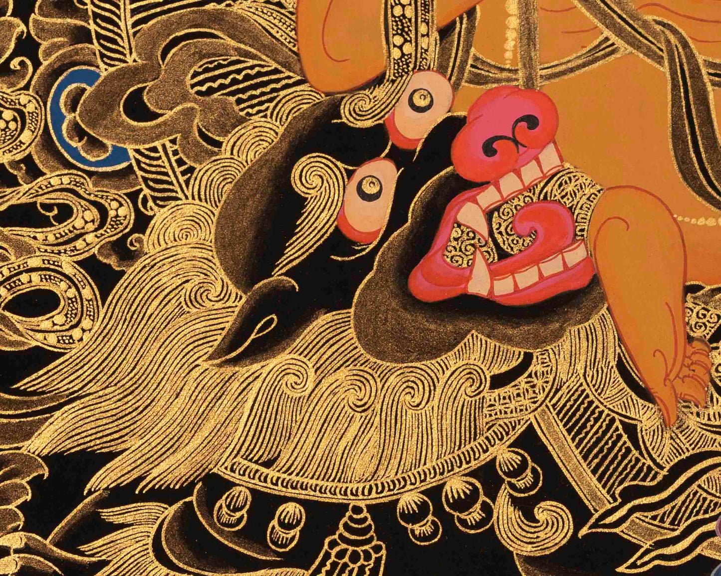 Gold Style Namtose Thangka Painting | Original Hand-Painted Deity Of Wealth