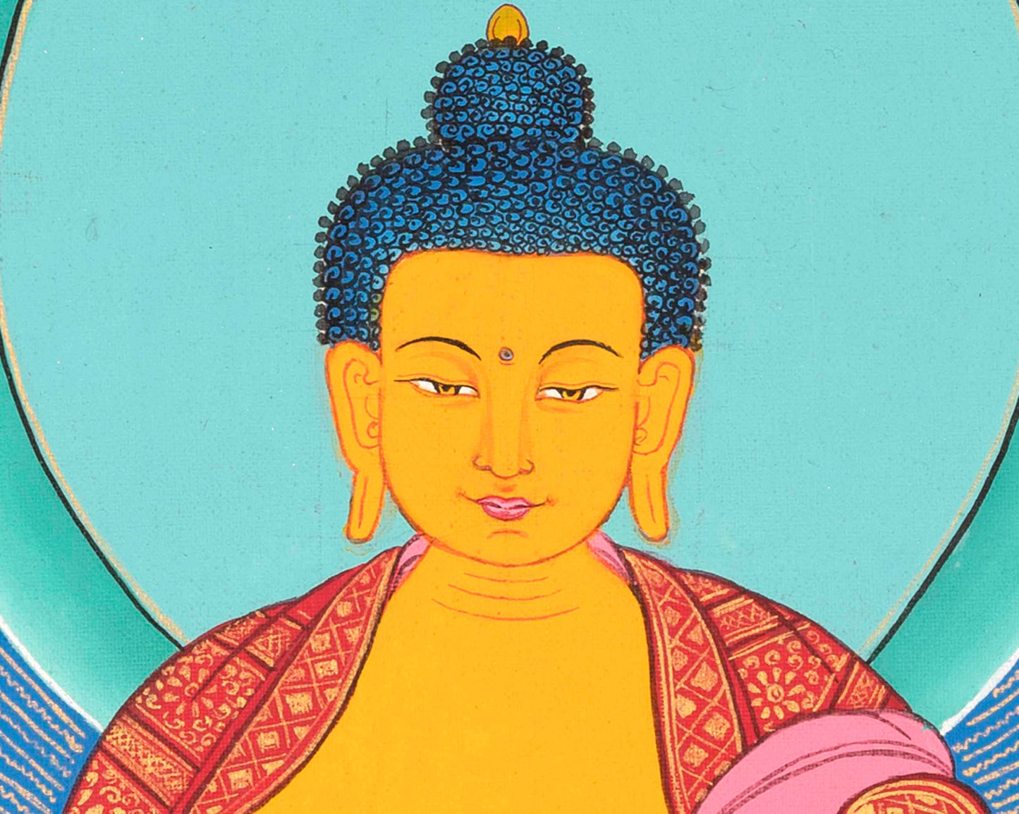 Shakyamuni Buddha Thangka | Tathagata Sitting In Vajra Posture | Wall Decor