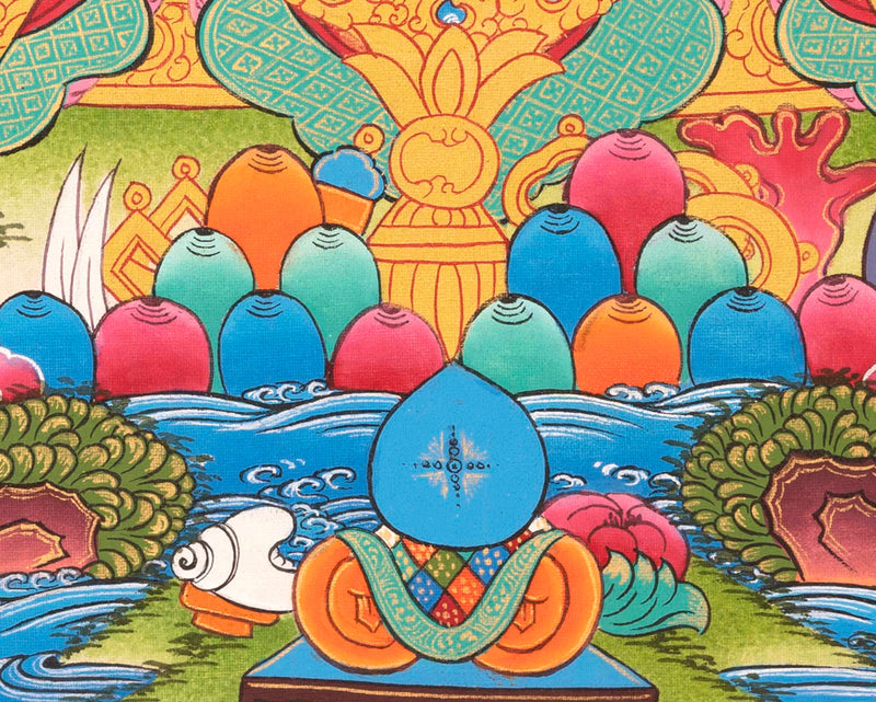 Shakyamuni Buddha Thangka | Tathagata Sitting In Vajra Posture | Wall Decor