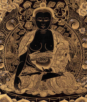 Original Tibetan Buddhist Painting Of Shakyamuni Buddha Thanka | Hand Painted Tibetan Home Decoration Art |