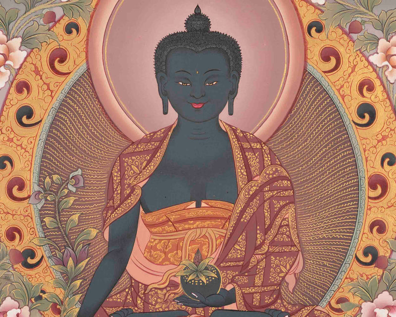 Medicine Buddha Thangka | Bhaisajyaguru Hand-Painted Tibetan Healing Art