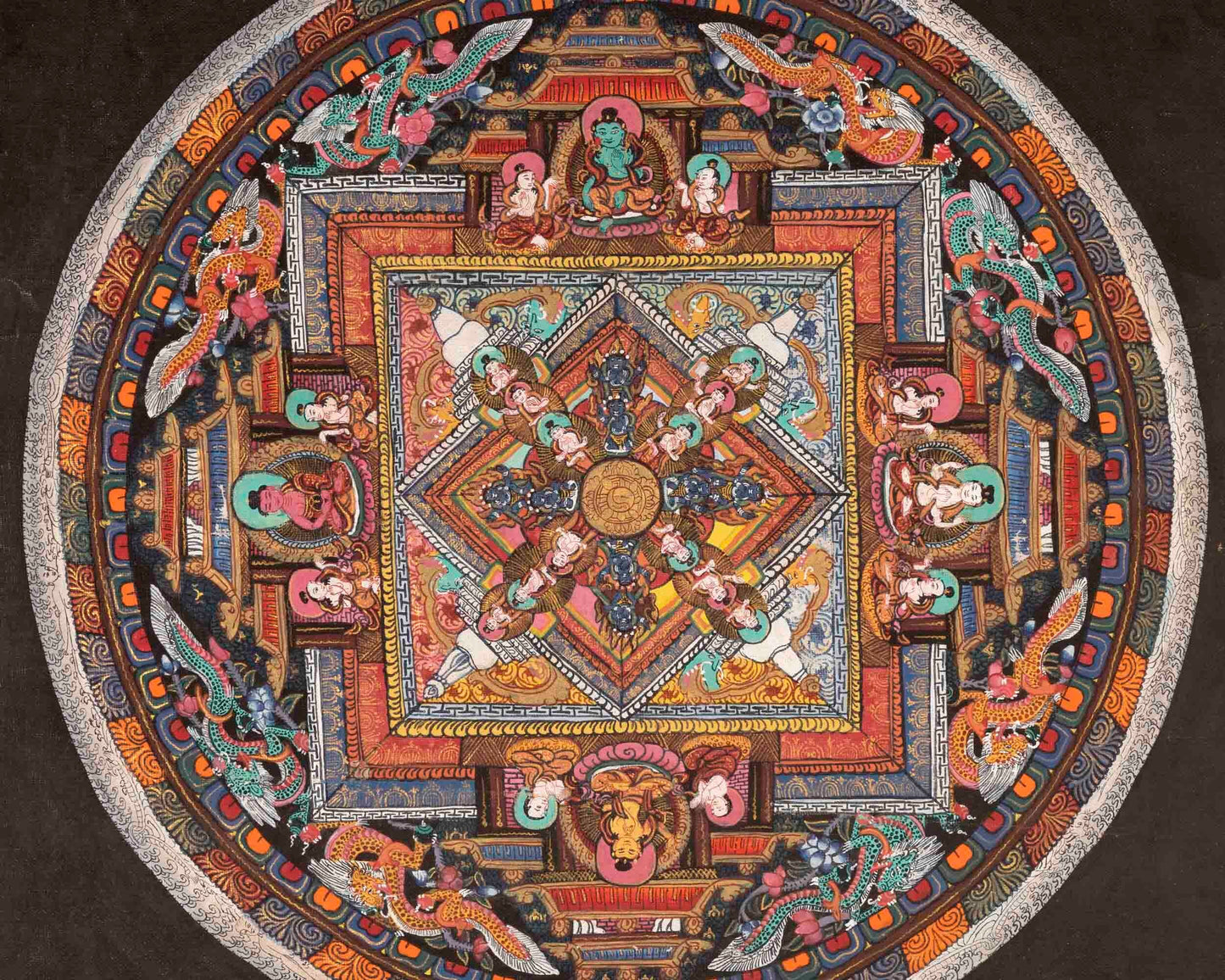 Vintage Mandala of Buddha | Original Hand Painted Thangka Painting