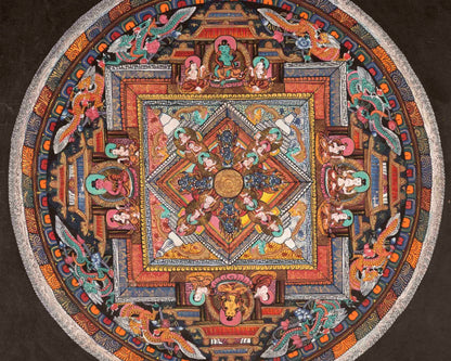 Vintage Mandala of Buddha | Original Hand Painted Thangka Painting