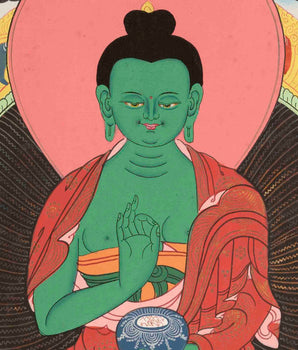 Genuine Hand-Painted Buddhist Thangka of Amoghasiddhi and Amitayus