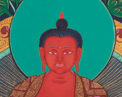 Amitabha Buddha Thangka Painting | Tibetan Buddhist Wall Hanging Art for Peace