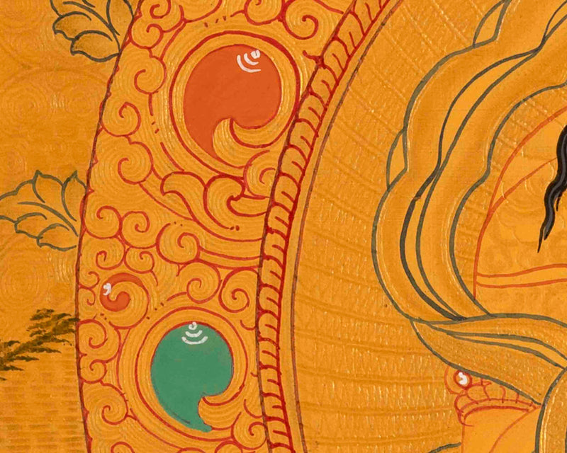 24K Gold Style Original Hand Painted Vajrasattva Thangka | Delightful Dorje Sempa
