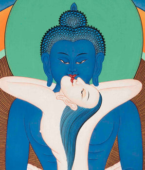 Samantabhadra Yab Yum Buddha Thangka | Mindfulness Meditation Wall Hanging