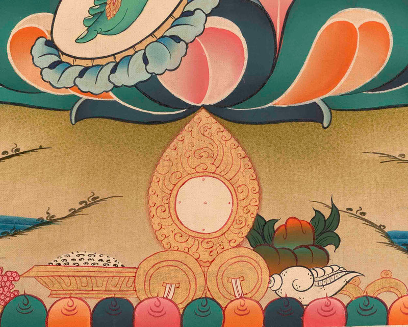 Green Tara Thangka | Healing Female Deity Painting for Meditation & Yoga