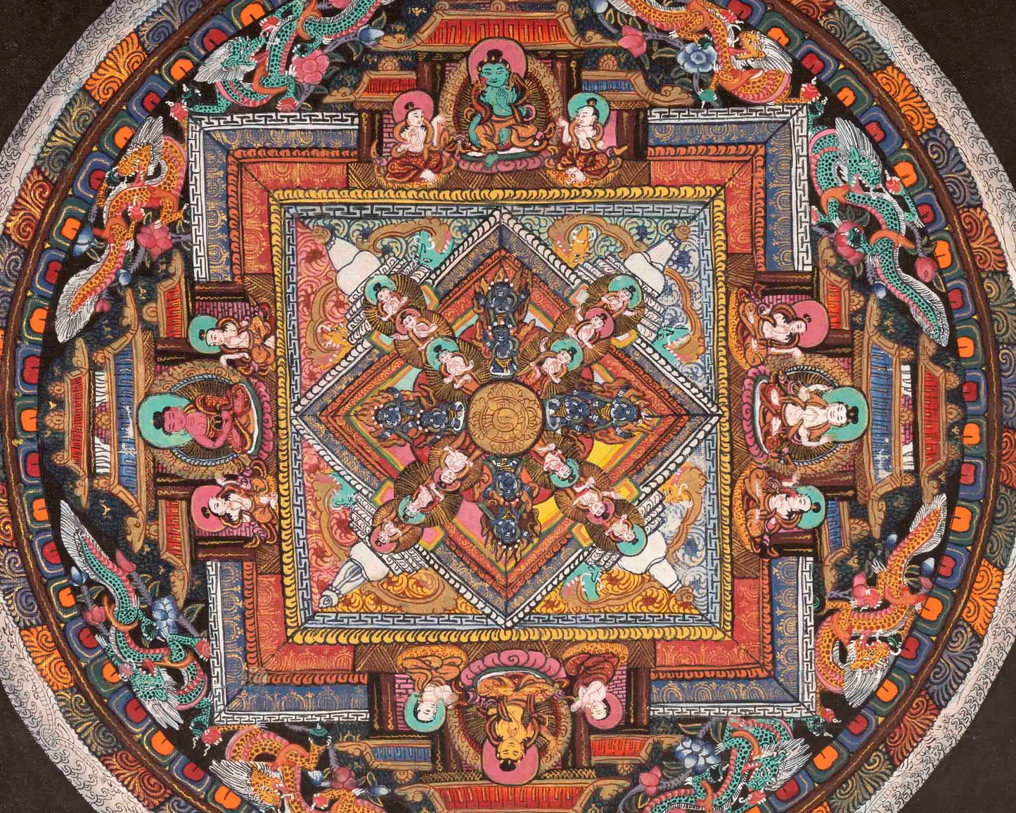 Vintage Mandala of Buddha | Original Hand Painted Thangka Painting