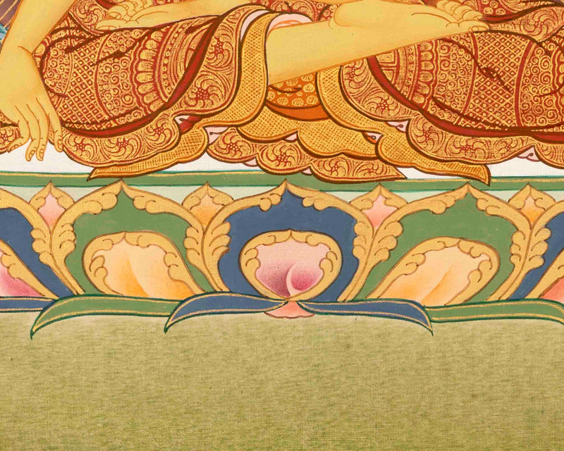 Small Size Shakyamuni Buddha Thangka | Original Tibetan Buddhist Religious Painting |