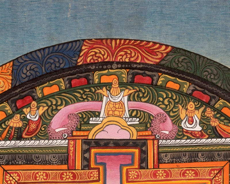 Vintage Ratnasambhava Mandala | Original Hand Painted Tibetan Buddhist Thangka