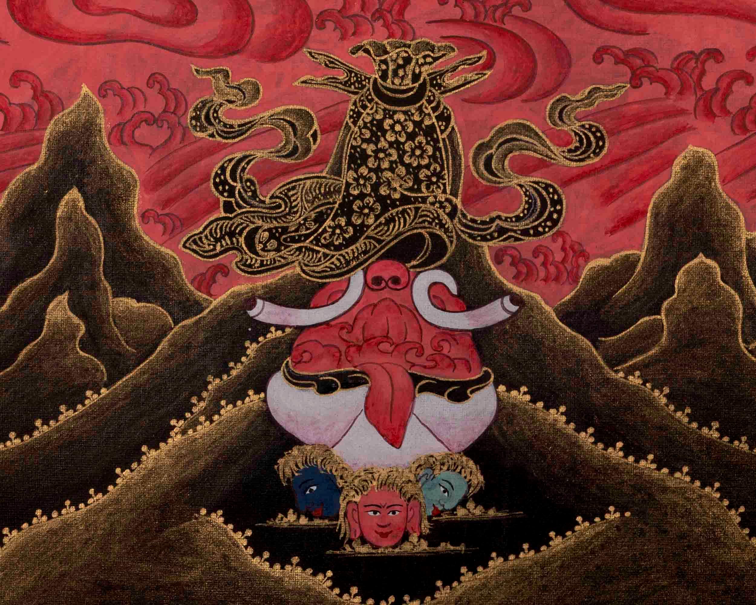 Hand-Painted Palden Lhamo Thangka | Feminist Deity Vajrayana Travel Thangka For Practitioner