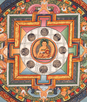 Shakyamuni Buddha Mandala | Hand-Painted Buddha Shakyamuni Thangka
