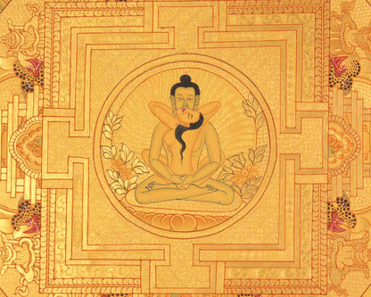 Samanthabhadra Buddha Shakti Mandala | Hand-Painted Tibetan Thangka