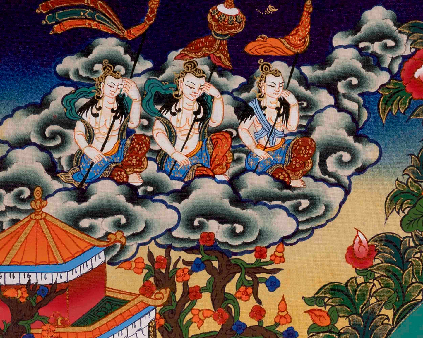 4 Armed Chengrezig Thangka Painting | Bodhisattva of Compassion | Wall hanging