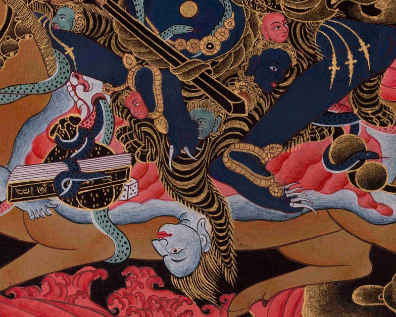 Hand-Painted Palden Lhamo Thangka | Feminist Deity Vajrayana Travel Thangka For Practitioner