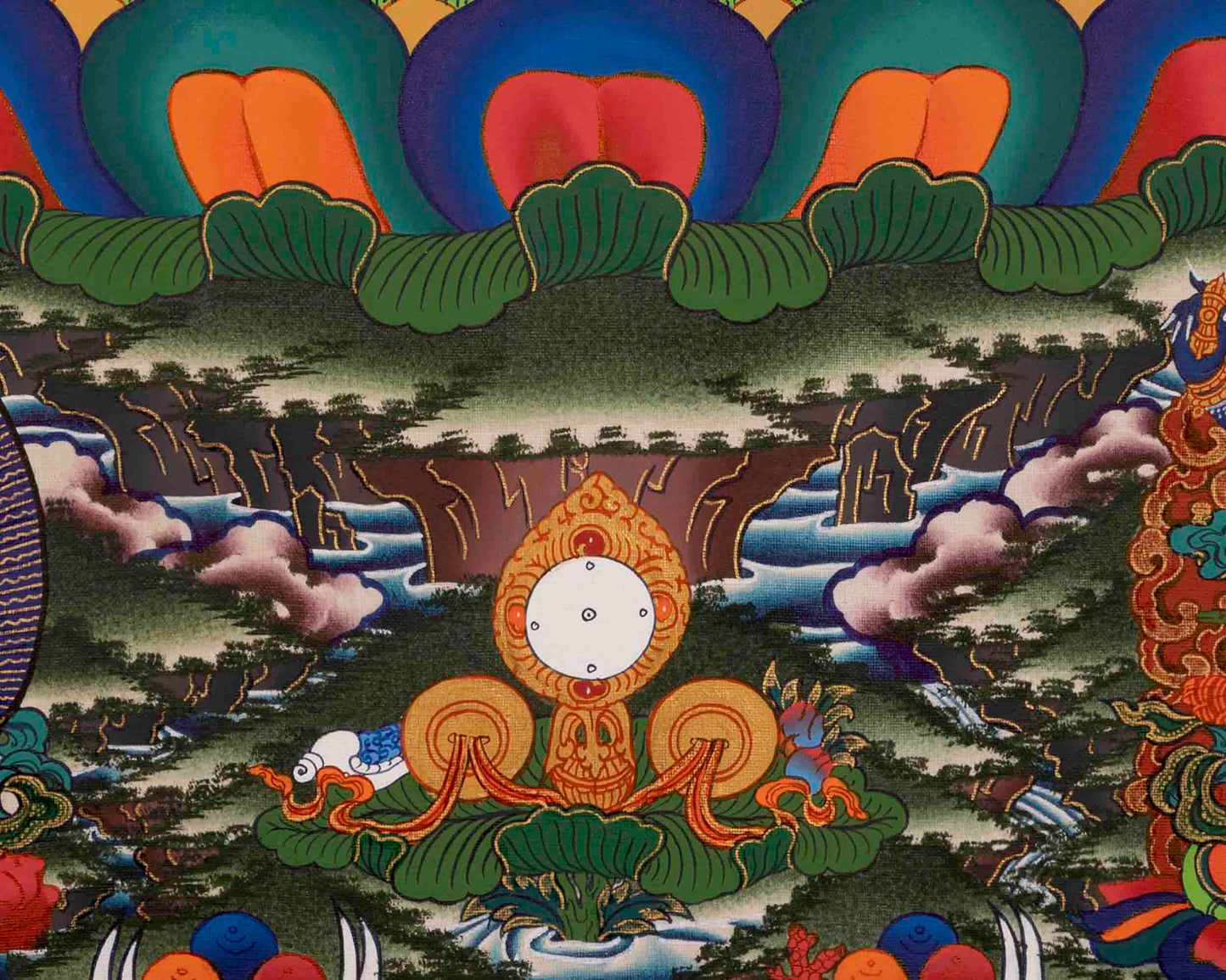 4 Armed Chengrezig Thangka Painting | Bodhisattva of Compassion | Wall hanging