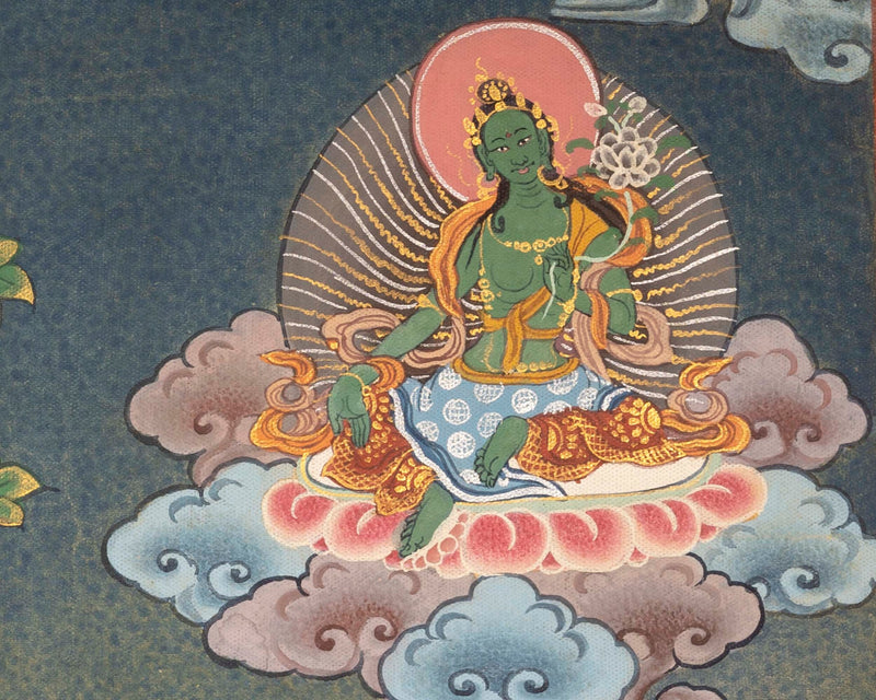 Vintage Vajrsattva Mandala Thangka |Genuine Hand-Painted | Ritual Thanka | Traditional Tibetan Paint |