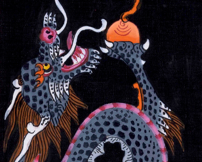 A Set Of Male & Female Tibetan Dragon Thangka | Wall Hanging Yoga Meditation Art