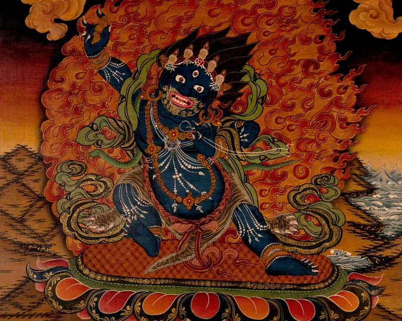 Vajrapani Thangka | Tibetan Arya Wrathful Bodhisattva Painting