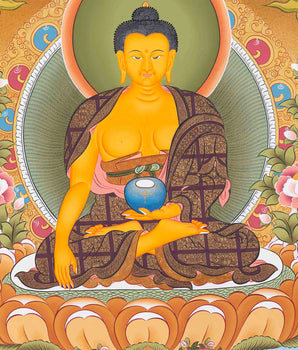 Shakyamuni Buddha , Dzambala, Maitreya Buddha, Namtose Buddhist Thangka | Wall hanging for Peace |