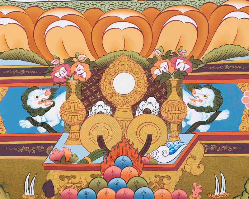 Shakyamuni Buddha , Dzambala, Maitreya Buddha, Namtose Buddhist Thangka | Wall hanging for Peace |