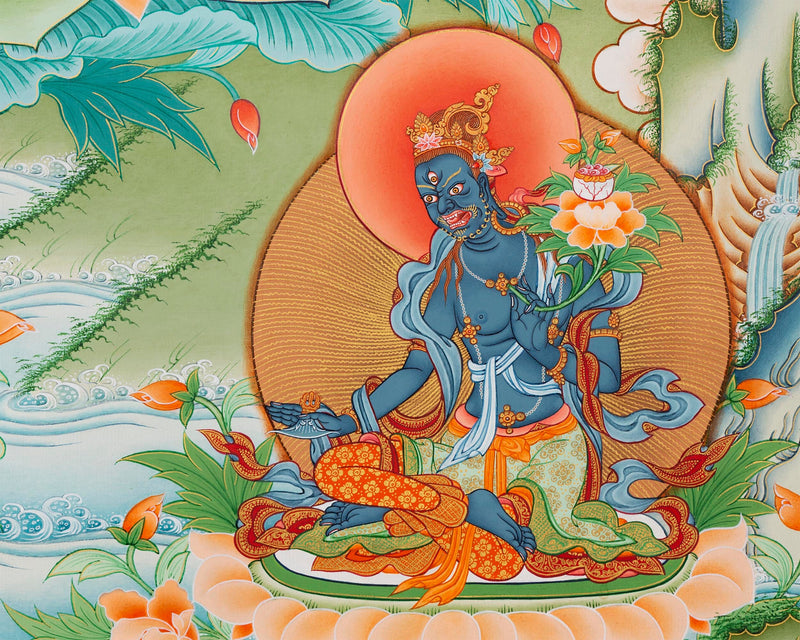 Green Tara Thangka Digital Prints with Detailed Finishing | Great for offering to a Lama or loved one for happiness | Tibetan Thangka Prints