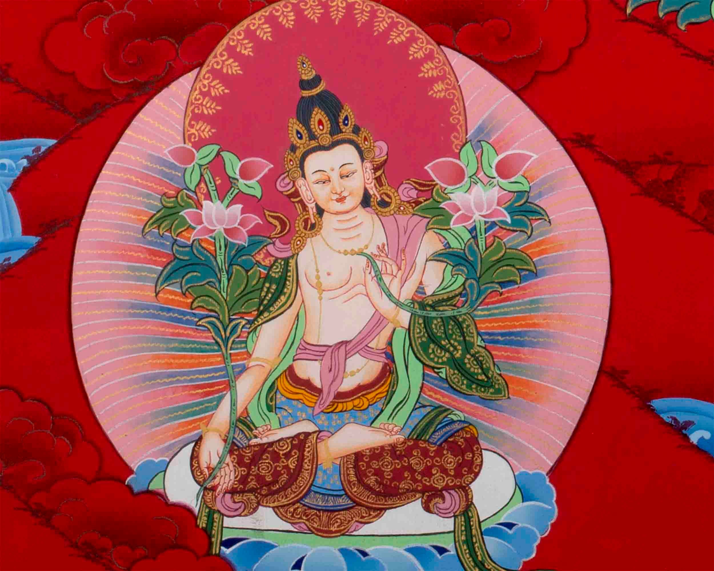 Five Forms of Bodhisattva Manjushri Thangka | Tibetan Art of Wisdom and Enlightenment