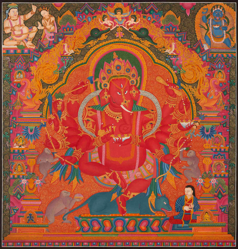 Master Quality Ganesh Thangka Painting | Newari Art | Ganpati Decoration