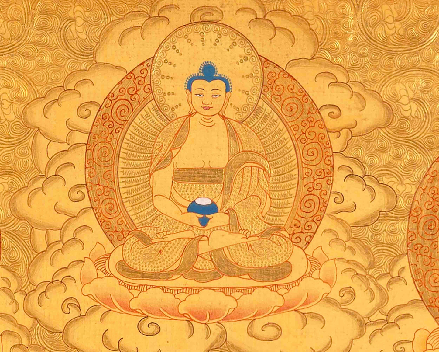 Full 24K Gold Style Avalokitesvara Chengrezig Thangka | Bodhisattva of Compassion