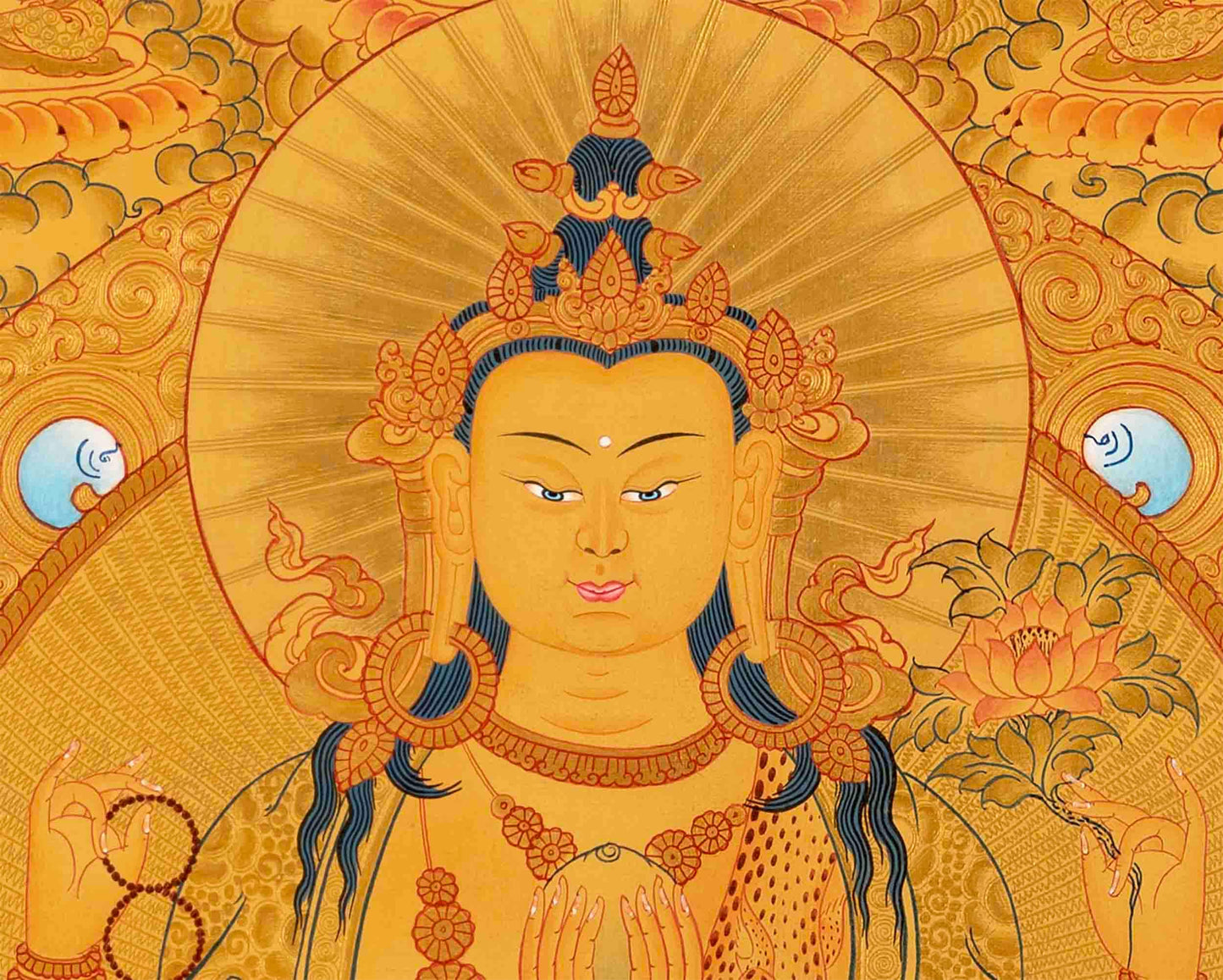 Avalokiteshvara Chengrezig Thangka | Bodhisattva Thangka Art For Wall Decor