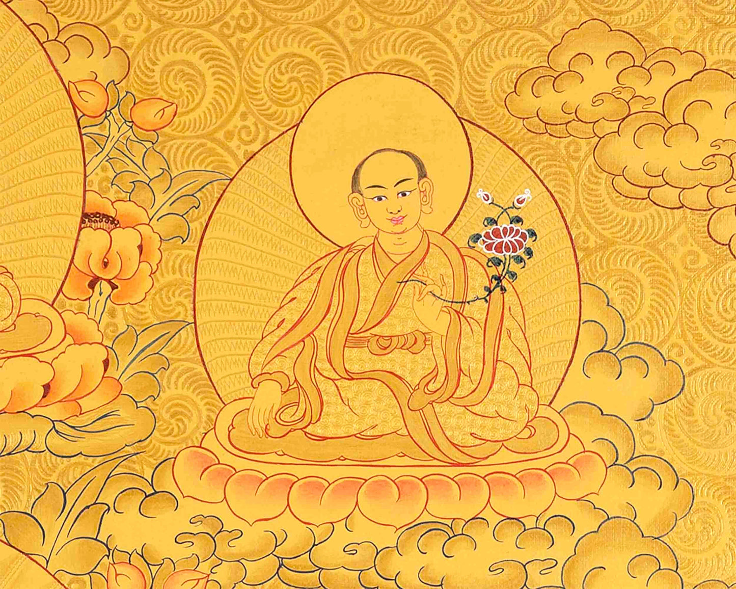 Amitayus Buddha Thangka |  Original Hand Painted 24K Gold Style Tibetan Thanka |