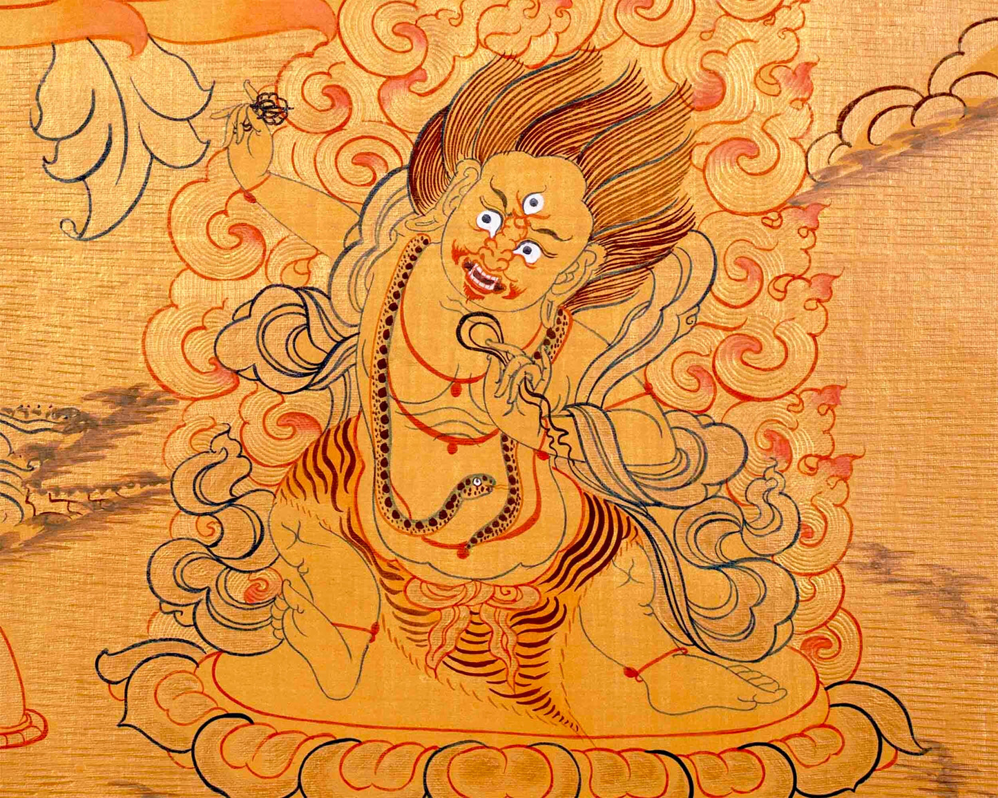 Arya Boddhisattva Manjushri Original Hand painted 24K Gold Style Tibetan Thangka