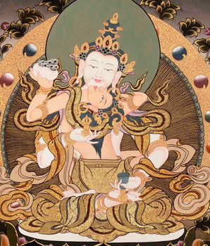 Vajrasattva Thangka Tapestry Wall Hanging | Himalayan Art | Yoga Meditation Decor