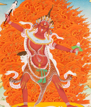 Protector Goddess Ekajati Thangka Painting | Original Hand Painted Buddhist Art