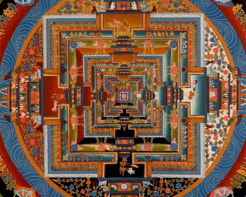 Original Hand-Painted Kalachakra Mandala | Tibetan Thangka Painting