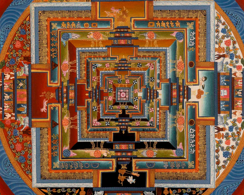 Original Hand-Painted Kalachakra Mandala | Tibetan Thangka Painting