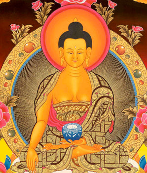 Shakyamuni Buddha Thangka Art | Tibetan Buddhist Religious Painting