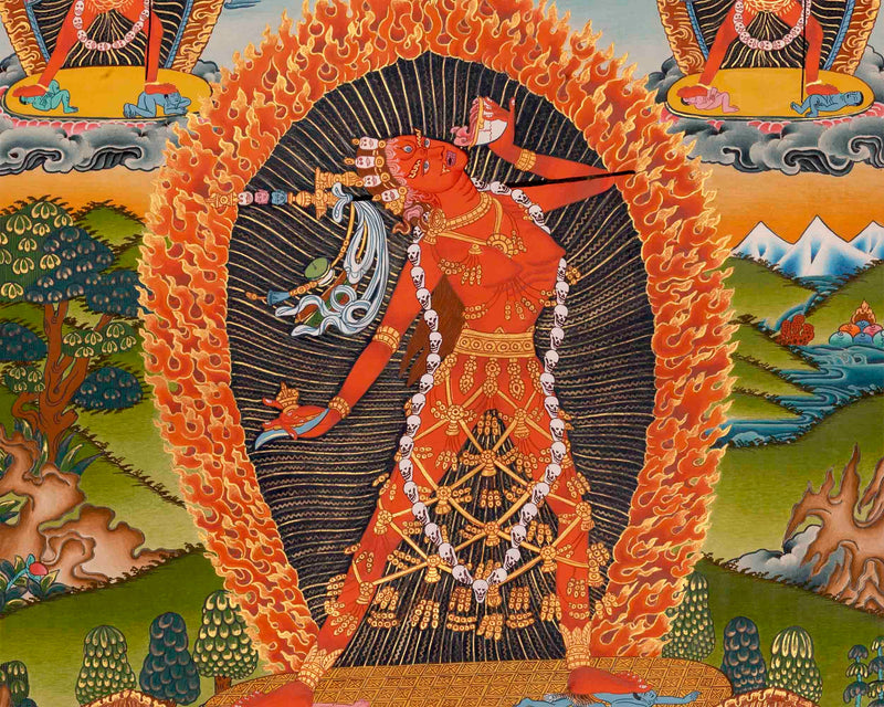 Original Hand Painted Vajrayogini Thangka Painting | Buddhist Art for Wall Decoration