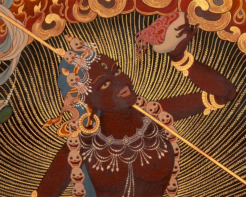 Original Hand Painted Vajrayogini Thangka Painting on a stretched Canvas