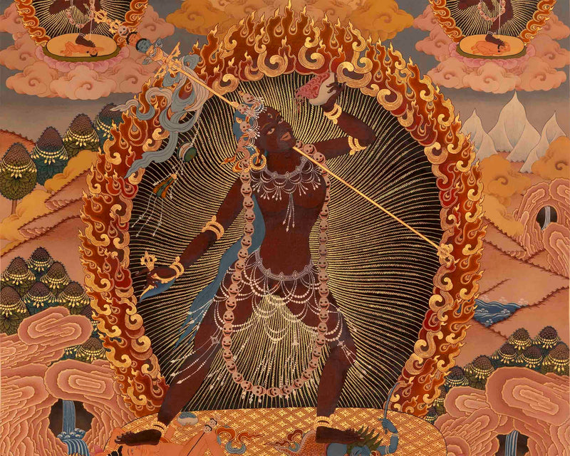 Original Hand Painted Vajrayogini Thangka Painting on a stretched Canvas