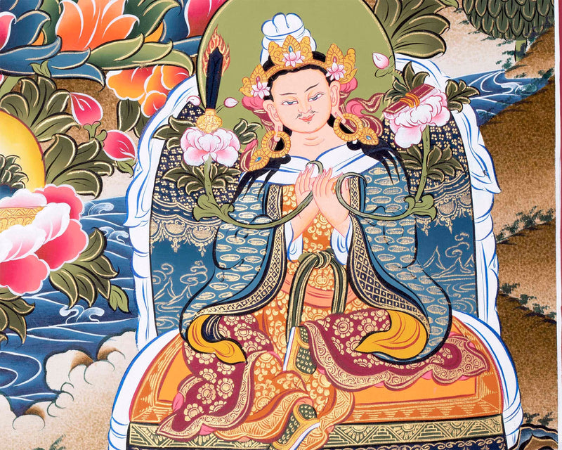 Original Hand-Painted Padmasambhava Guru Rinpoche Thangka Painting | Tibetan Buddhist Wall Hanging Painting