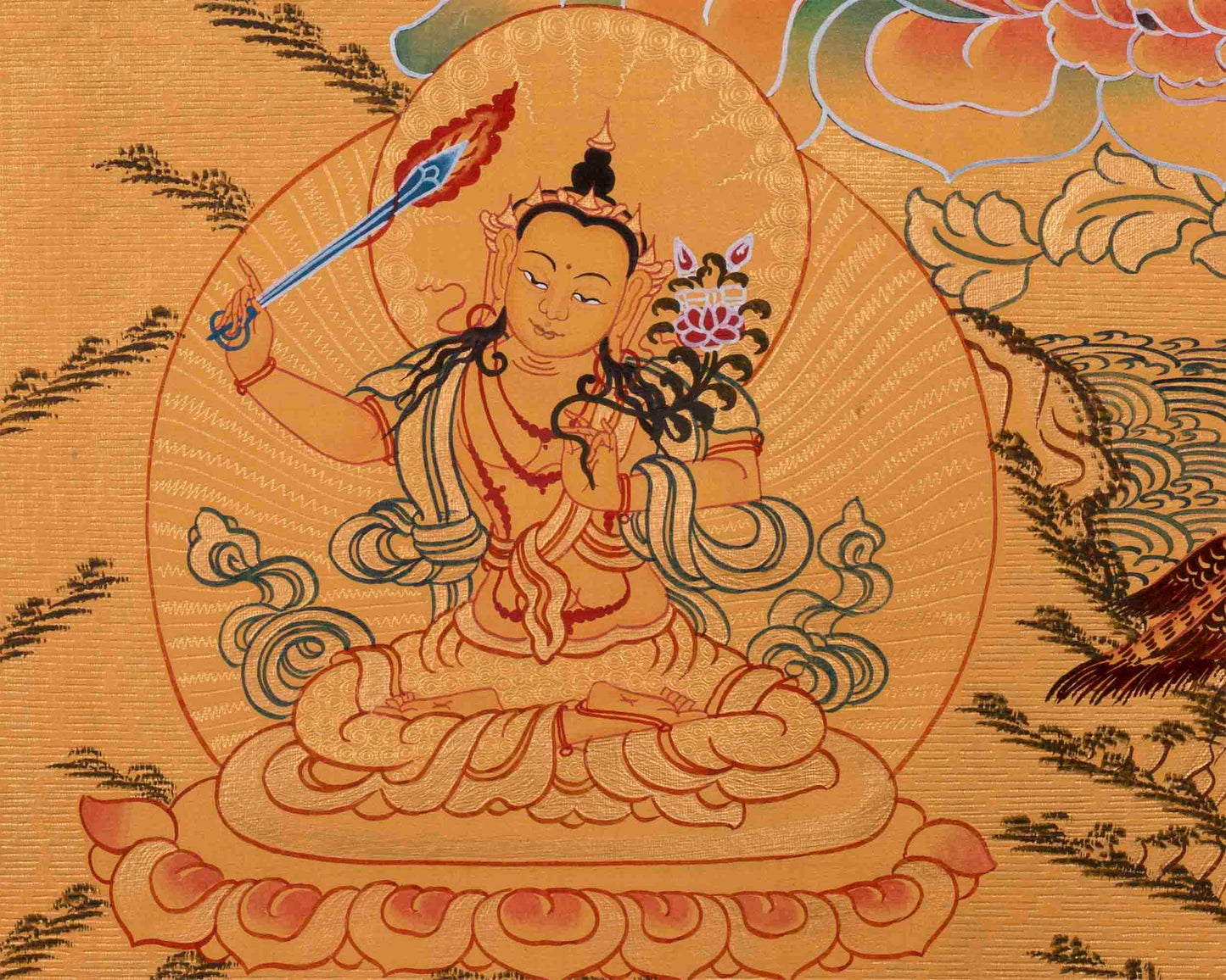 Full Gold Style Green Tara Thangka |Original Hand Painted Tibetan Buddhist Wall Hanging Healing Art |