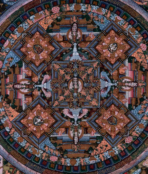 Lokeshvara Mandala Thangka Painting | Original Hand Painted Mediation And Yoga Art