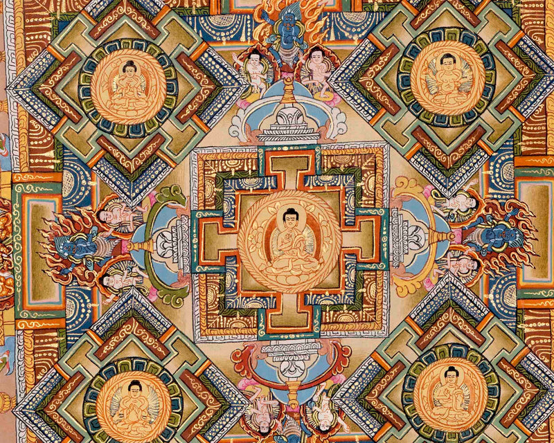 Buddha Mandala Thangka | Meditation And Yoga Art | Wall Hanging