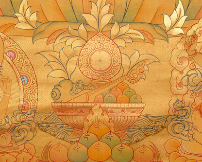 Full Gold Style Manjushree Tibetan Thangka Painting | Hand Painted Buddhist Art