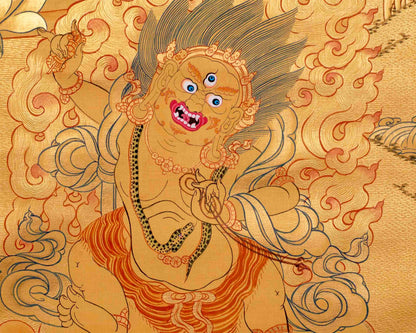 Full Gold Style Manjushree Tibetan Thangka Painting | Hand Painted Buddhist Art