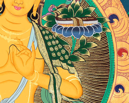 Manjushri Bodhisattva Thangka Painting | Original Hand Painted Traditional Buddhist Art Deity Of Wisdom |