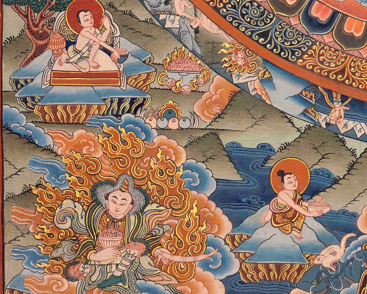 Manjushri Mandala Thangka Painting | Boddhisattva of Wisdom & Compassion